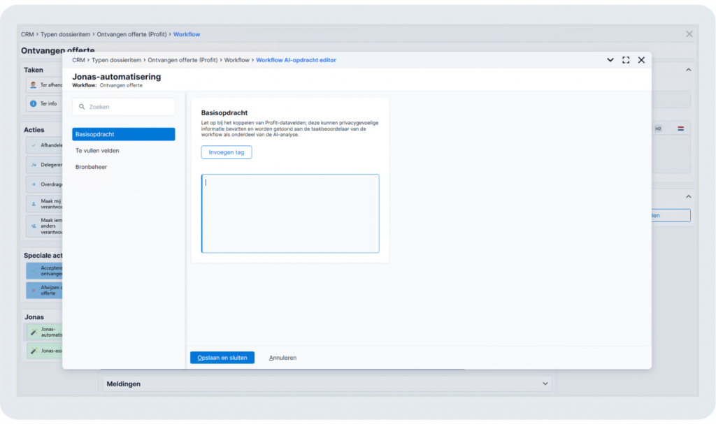 Ontvangen inkoopofferte met AI beoordelen via workflow