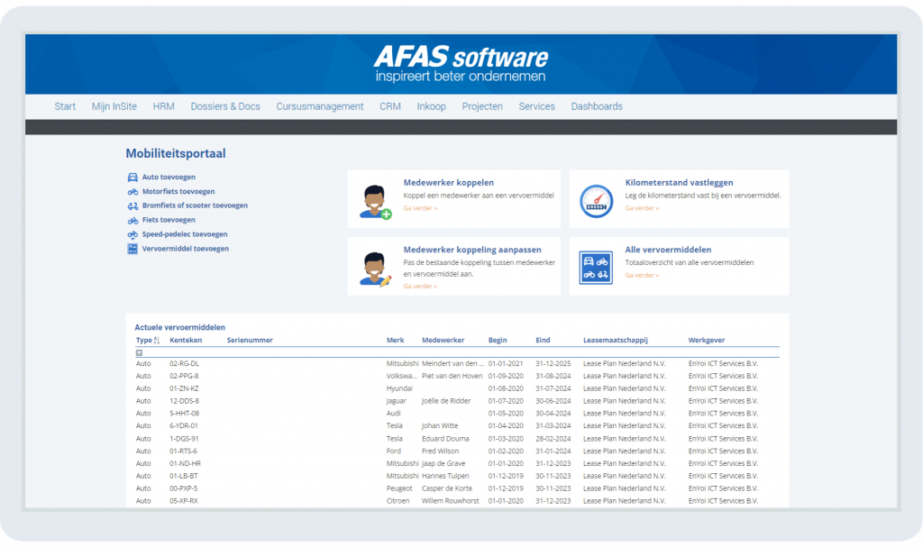 Mobiliteit in AFAS